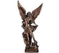12.5in Bronze San Miguel Arcangel Statue, St Michael Statue, Resin Saint Archangel Michael Statues, Saint Michael defeating Satan Collection Figurines, Religious Angel Suitable for Collection or Decor