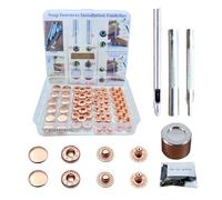 12.5MM Snap Fasteners Kit Brass Materia with Sharp Hole Punch Cutter and Standard Install Tool、Practice Operations Webbing ,for Clothes、Jackets、Jeans Wears Bags (Rose Gold, 25)