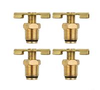 12.5mm Solid Brass Air Compressor Drain Valve with 1/4 Thread for Piston Compressor Tanks, Pack of 4(4PCS)