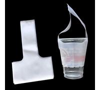 12.5x23cm Clear Plastic Handle Drink Containers Bags T Type Delivery Hanging Carry Take Out Beverage Coffee Milk Juice Water Tea Hole Liquid Single Cup Storage Bags 300 Pieces