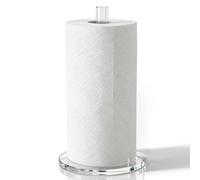 12.6 Inch Acrylic Weighted Base Tissue Dispenser - Paper Towel Holder | Non-Slip Kitchen Counter Rack, Napkin Holder for Bathroom Living Room Office Farmhouse Hotel