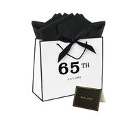 12.6 Inches Large Birthday Gift Bag with Tissue Paper, Card, 65th Birthday Gift Bag for Men and Women