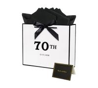 12.6" Large 70th Birthday Gift Bag with Tissue Paper and Card, Large Birthday Gift Bag for Women and Men - 12.6 x 4.3 x 10.6 Inches