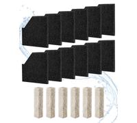 12+6 Pack EcoRenew Large Filter Cartridges Compatible with Aqueon Filter | with 6 Filter Pad Compatible with Aqueon QuietFlow 30 50, Filters Compatible with Aqueon SmartClean Technology 30G 50G 90G
