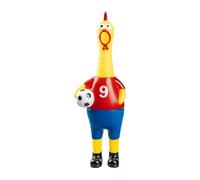 12.6" Soccer Squeaking Chicken Toy - Official Game Day Cheering Prop with Team Ball, #9#10 (Red Jersey & Loud/Blue Mini