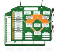 12.6 X 11 Inch Baseball Lineup Board with Adsorptive Strips, Double-Sided with 30 Blank Strips, 2 Pens for Quick Batting Strategy & Scorekeeping On The Go