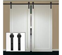 12.6FT Bi-Fold Sliding Door Hardware Kit - Heavy-Du Track System for Double Doors, Easy Inll, Smooth, Perfect for Home, Office, and Barn Doors