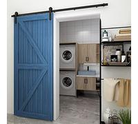 12.6FT Sliding Barn Door Hardware Kit - Complete Track System for Single Wooden Closet Door -Interior Barn Door Accessories - Easy Installation Rustic Style