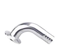 12.7/25/32/38/51/63/76/108mm OD SS304 Hose Barb Pipe Fitting 1.5/2/3/4" Tri Clamp 50.5-119mm Ferrule 90 Degree Elbow(51mm x Ferrule 64)