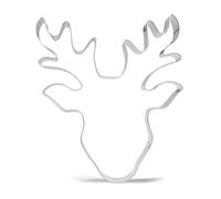 12.7 cm Large Christmas Reindeer Face Cookie Cutter - Stainless Steel