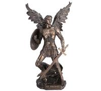 12.75 Inch St. Michael Standing on Demon with Sword and Shield Statue