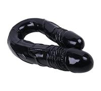 12.8 Inch Small Double-End Dildo,Slim Realistic Long Dildo Flexible & Bendable Double Sided Dildos, Suitable for Beginner Women Lesbian Couples Cute Double Anal Black Dildos