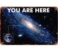 12 * 8 INCH You Are Here Galaxy Retro Solar System Human Earth Location In Outer Space Metal Tin Sign Outdoor Indoor Wall Panel Retro Vintage Poster