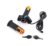 12-84V Throttle Grip Handlebar Half Twist Throttle Display Indicator & Lock Half Twist Throttle for electric bike, Avaliable in 4 colors(Gold)