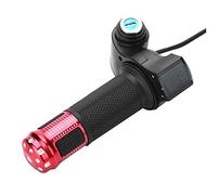 12-84V Throttle Grip Handlebar Half Twist Throttle Display Indicator & Lock Half Twist Throttle for Electric Bike Choice, Red