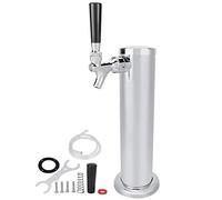12.8in Self-Closing Beer Tower Draft Beer Keg Dispenser Mini Kegerator Kit | 4.9ft PVC Hose, Pre-Assembled Tubing, Single Faucet, 201 Stainless Steel
