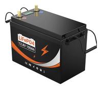 12.8V 100Ah LiFePO4 Battery Emergency Power Backup Rechargeable Lithium Iron Phosphate with 3000+ Deep Cycles and BMS Protection, Perfect for Shed/Boat/Lawn Mower/Ride on Car/Trolling Motor