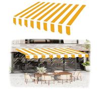 12.8x11.5 FT Retractable Canopy - Waterproof Polyester Sun Shade for Patios & Doors, Custom Fit Outdoor Fabric Replacement, UV Protection, Easy Install, Durable 390x350cm