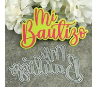 12.8x7.9cm Spanish My Baptism Metal Cutting Dies Cut Stencils for Scrapbooking Embossing Paper Photo Album Decorative Card Making Template