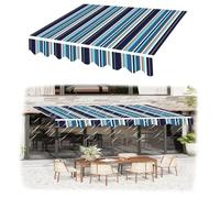 12.8x9.8 FT Retractable Patio Canopy, 390x300cm Polyester Sunshade Fabric Replacement for Outdoor Window & Door Cover, Easy Install, UV Protection, Perfect for Decks & Patios