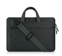 12.9"-13.3" Laptop Sleeve, SATURCASE Nylon Plush Liner Handle Shoulder Strap Sleeve Bag Case Cover Skin with Extra Pocket for 13.3" MacBook Air/Pro/Retina and Other 12.9"-13.3" Laptops / Portable Computers (Black)