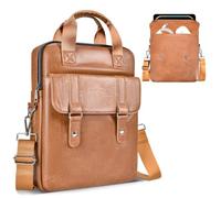 12.9-13 Inch Leather iPad Sleeve Bag, for 2026 2025 iPad Air 13 inch with M4 M3 chip & iPad Pro M4 M5 with Magic Keyboard, iPad Pro 12.9 Tablet Travel Shoulder Strap Carrying Case, Brown