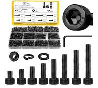 12.9 Grade M5 Hex Bolt Set 8mm-35mm with Wrench | 272 pieces, 8 sizes 8-35mm, includes wrench, metric standard, high fit