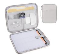 12.9 Inch Tablet Sleeve, Padded Protective Carrying Case for iPad Pro 12.9 M2/M1/2018-2020, Surface Pro 9/8/X/7/6, 12.4” Galaxy Tab S8/S7+ (White Grey-12.9)