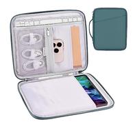 12.9 Tablet Sleeve Carrying Case, Padded Travel Pouch Bag for iPad Pro 13-in (M4), iPad Air 13-in (M2), Surface Pro 9/8, 12.4 Galaxy Tab S9+/S8+ (PU-Teal Blue12.9)