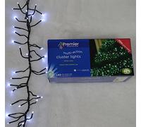 12. 960 Bright White Multi Action Cluster Christmas Lights - Green Cable - Indoor and Outdoor by Premier