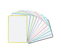 12 A4 Magnetic Whiteboards Double Sided - Assorted Border Colours, MDF Dry Erase Board, 210x297mm, Reusable, Ideal for School and Home