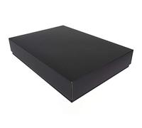 12 A5 Matt Laminated Easy Fold Gift Boxes, 220 x 155 x 45mm, Black | Easy to Assemble Flat Pack Box, Suitable for Clothes, Stationery, Photo Frames & More | 2-Piece Design, Matt Finish Paper