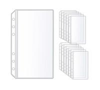 12 A6 Binder Pockets Clear Double-Sided 2 Pockets Cash Budget Envelopes for 6-Ring Notebook Binder Organizer Photos Cards Bills (2-Side 2 Pockets)