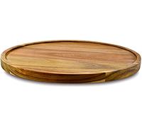 12" Acacia Wood Lazy Susan Organizer Kitchen Turntable for Cabinet Pantry Table Organization