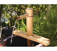 12" Adjustable Water Fountain Kit - Split-Resistant Bamboo for Indoor/Outdoor Use, Includes Pump