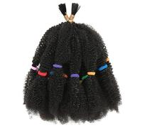 12 Afro Kinky Braiding Hair Extensions, 3-Pack Pre-Twisted Crochet Locs, Natural Black Synthetic, Lightweight, 50 Strands, Bulk Alternative To Human Hair