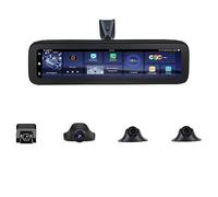 12" Android 8.1 2+32G Car Dash Cam, 360 Degree 4 Channel Dash Cam, Mirror Dash Cam 4G Live Streaming on Phone, Car Assist APP Remote View, Gps Navigation Adas DVR Dash Cam