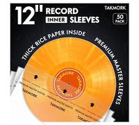 12" Anti-Static Rice Paper LP Inner Sleeves - Acid-Free Clear Protective Album Record Storage for Vinyls, 50pcs