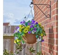 12'' Artificial Flower Hanging Basket Garden Planter with Rattan Basket Marco Paul Beige One Size