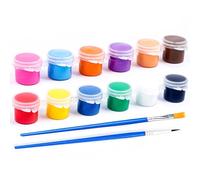 12 Assorted Acrylic Paint Tube Set, Acrylic Paint Set, Includes 2 Strips and 2 Brushes, Pottery Glaze Painting Art Supplies for Craft Painting On Ceramic, Wood, Rocks