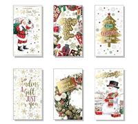 12 Assorted Traditional Christmas Money Envelopes Gift Card Voucher Wallet
