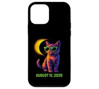 12 August Solar Event Eclipse Cat with Sunglasses Cosmic Art Case for iPhone 12 mini