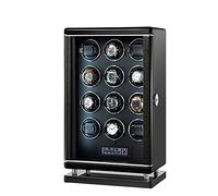 12 Automatic Watch Winder with Remote Control LCD with Touch Panel Fingerprint Unlock Quiet Motors Built-in LED Illuminated 6 Available Modes Three Dimensional Watch Pillows