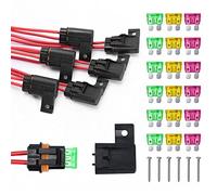 12 AWG Inline Fuse Holder 6 Pack Waterproof Gauge Wiring Harness ATC/ATO 20 Amp 30 Amp 40 Amp Fuse Holder 12V for Vehicle, Marine