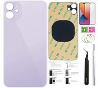 12 Back Glass Replacement for iPhone 12 Back Cover Glass (6.1 Inch) with Pre-Installed Tape +Installation Instruction + Repair Tools+ Screen Protector (Purple)