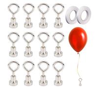 12 Balloon Weights and Ribbon Set, Helium Balloon Weights with 2 Rolls of 10m White Ribbon, Weights for Balloons, Ideal for Birthday Parties, Weddings, and Outdoor Decorations