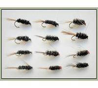12 BARBLESS Diawl Bach Nymph, choice of sizes, red and natural, Best Nymph Flies (10)