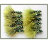12 Barbless Goldhead Fritz Flies, Olive and Olive Variant Trout Flies Size 10 Lures, Good Stillwater choice