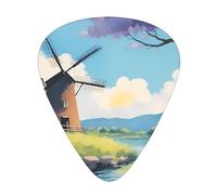 12 beautiful river windmill Printed Guitar Picks-Perfect for Christmas, Birthdays-Thin, Medium, and Thick Thicknesses