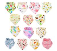 12 Bibs Bebe Bandanas Scarf Towel Drool Babas Fabric Baby Girl Child Recien Nacido Bandana Baby Bib Algodon Organico Absorbent Soft for Drooling Teething and 14pcs Sólo para niña